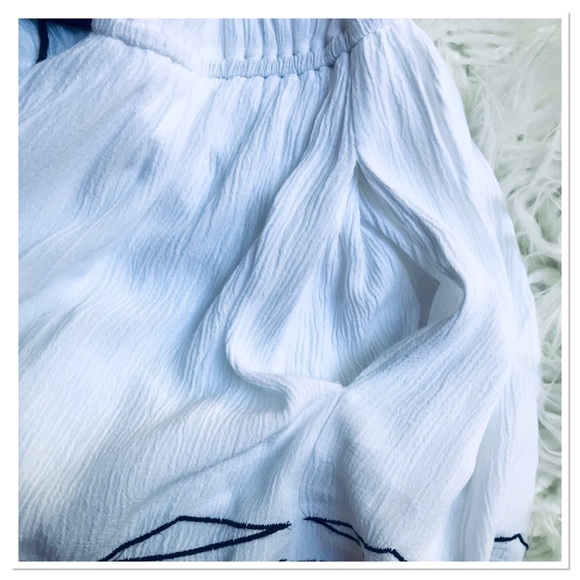 PS Erin Wasson Shorts Romper White Black Boho Size Medium - Picture 4 of 7